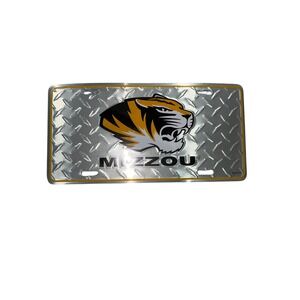 Missouri Tigers Mizzou Diamond Plate Metal License‎ Plate NCAA